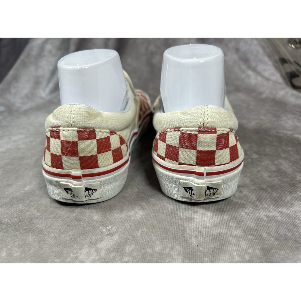 Vans Classic Slip-On Checkerboard Red White Shoes Womens 8 Mens 6.5 Canvas - Picture 3 of 5
